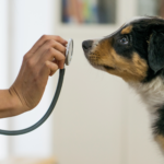 Australian Shepherd Puppy at the vet