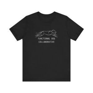 FDC Dog Logo Lineart with Text - Unisex Jersey Short Sleeve Tee